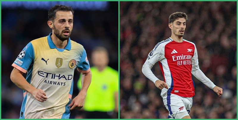 Bernardo Silva và Kai Havert là 2 tiền vệ nhận lương cao ngất ngưởng ở Ngoại hạng Anh